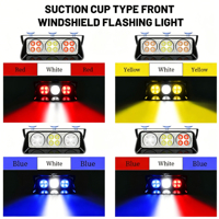Feu de signalisation stroboscopique à ventouse S2 16 LED haute luminosité, lampe de danger d'urgence universelle pour pare-brise