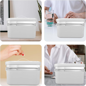 Organisateur de placard à <span class=keywords><strong>pharmacie</strong></span>, trousse de premiers secours vide avec poignée, boîte de rangement portable multi-usages pour la maison - Product Image 6