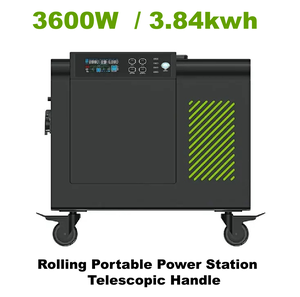 Fuente de Alimentación Portátil TSX de 3600W y 3.84kWh con Ruedas, Generador Solar UPS para Respaldo de Energía en el Hogar, Batería de Reserva, USA/EU, Onda Sinusoidal Pura - Product Image 3