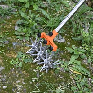 Outil de jardinage <span class=keywords><strong>manuel</strong></span> rotatif pour scarifier le sol, <span class=keywords><strong>scarificateur</strong></span> de pelouse, cultivateur de jardin, décompacteur, artofact de désherbage, motoculteur OEM DIY - Product Image 4