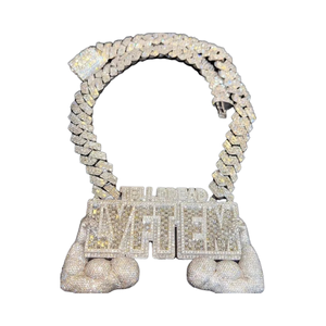 จี้เพชรโมอิสซาไนต์ทรงเหลี่ยมเจียระไนแบบบริลเลียนท์ ชุบเงินบนทองเหลือง สไตล์ฮิปฮอป เครื่องประดับคุณภาพสำหรับผู้ชาย ได้รับการรับรองจากผู้ที่สาม - Product Image 4