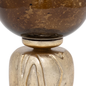 Portacandele Cilindrico Ombre, Design Moderno in Vetro e Metallo, Centrotavola Decorativo - Product Image 4