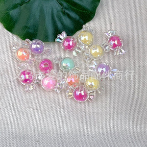 Perles acryliques rondes transparentes, couleur AB irisée, pour la fabrication de bijoux, perles en vrac, été 2021, origine Yiwu - Product Image 1