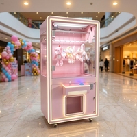Machine à ciseaux rose pour un joueur, machine à cadeaux à monnayeur, machine de jeu d'arcade à prix, machine à peluches pour centre commercial
