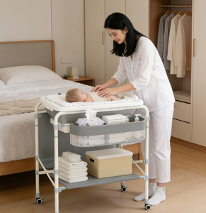 2-in-1 Baby Care <strong>Table</strong> Multifunctional Portable Foldable Baby <strong>Bath</strong> <strong>Table</strong> with Stand Rack - Product Image 2