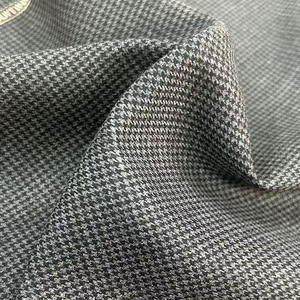 قماش منسوج بنقشة مربعات 30% صوف و70% بوليستر بوزن 270 جرام، مزدوج الوجه، مقاوم للماء والرياح والتآكل، مصبوغ بلون واحد، ثقيل الوزن للبدلات - Product Image 2