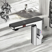 Robinet numérique LED moderne à capteur de la marque HLK Factory avec noyau de valve en céramique, robinet de lavabo monotrou intelligent sans contact, vente directe en gros