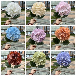 D-H003 Hydrangeas artificiels <span class=keywords><strong>en</strong></span> soie blanc <span class=keywords><strong>ivoire</strong></span> et rose vif <span class=keywords><strong>en</strong></span> vrac pour décoration de centre de table de mariage - Product Image 2
