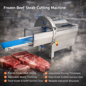 Nuovo Affettatrice Industriale per Bistecche con Lama in Acciaio Legato, Spessore Regolabile, Affettatrice Automatica per Carne Congelata - Product Image 1