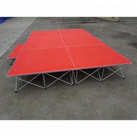 Plateforme de Scène Modulaire Pliante en Aluminium Rouge Amovible et Portable pour Événements