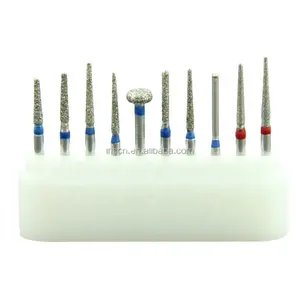 Dental Surgical Kit For Crown And Bridge Preparation Dental Bur Box With 10 Diamond Burs