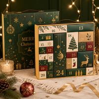 Caja de Embalaje de Lujo para Calendario de Adviento de Navidad, Caja de Regalo Navideña Personalizada con 24 Cajones