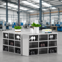 Armoire à chaussures en acier inoxydable avec serrures séparées pour chaque porte, rangement pour chaussures du personnel d'usine