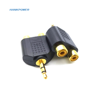 Adaptateur de connecteur audio stéréo mâle vers 2 RCA femelle plaqué or 3.5mm