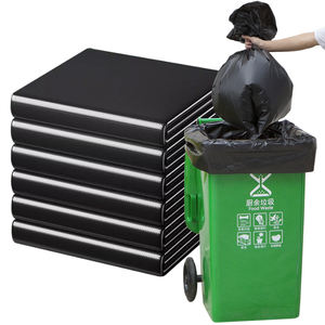 أكياس قمامة بلاستيكية سوداء كبيرة للبيع بالجملة ، أكياس قمامة بفم مسطح سميكة للخدمة الشاقة ، 50*60 ، سمك 35 أم لكل وزن 8 جم - Product Image 6