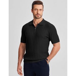 Camiseta Polo FOXA para Hombre, Cuello con Cierre de Cremallera, Manga Corta, Tejida, Transpirable, Informal, para Golf, Verano - Product Image 2