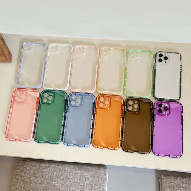 Colorful Clear Neon Fluorescent Night Light Soft Silicone Case for iPhone 15 14 13 12 11 Pro Max Shockproof Back Cover