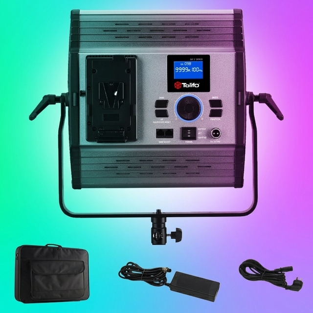 TOLIFO GK-S100RGB 100W Panel Led Video Light Bi-color RGB Full-color LED Photography Light for Filming Streaming Photo Video