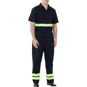 TopTie Combinaison réfléchissante à manches courtes pour hommes Visibilité améliorée avec flash LED vert Matériau en coton à séchage rapide - Product Image 1