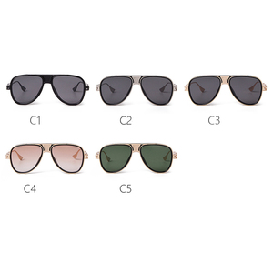 <span class=keywords><strong>Gafas</strong></span> de Sol STY9670A de Diseño Moderno con Doble Puente, Protección UV400, Montura Metálica Grande, Estilo Aviador para Hombre y Mujer - Product Image 5