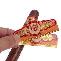 Etiquette de cigare dorée personnalisée Etiquette ceinture cigare personnalisée Impression de sécurité Etiquette d'impression à chaud en feuille d'or