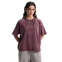 Mode masculine |   T-shirt court ample style streetwear européen/américain tendance, coupe carrée, finition délavée
