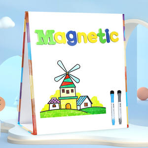 Papan gambar dua sisi Desktop magnetik papan tulis dua sisi lipat magnetik papan tulis kecil papan buletin dapat dihapus - Product Image 5