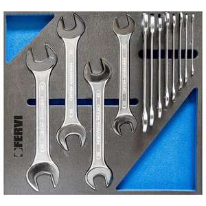 เครื่องมือ, ชุดเครื่องมือ, ชุดประแจปากตาย FERVI ในกล่องพลาสติกแบบอ่อน - Product Image 1