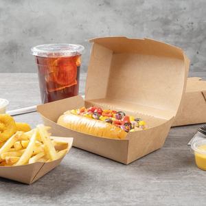 Récipients pour hot-dogs en papier <span class=keywords><strong>kraft</strong></span> <span class=keywords><strong>Boîte</strong></span> d'emballage recyclable et sulfurisée pour hot-dogs - Product Image 5
