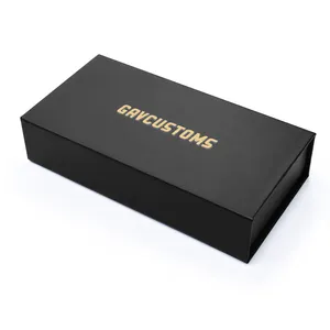 定制标志礼品手链项链珠宝包装书籍形状手工硬盒黑色翻盖磁性首饰盒