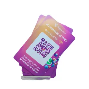 Logo Printed QR Code Ntag 213 / 215 / 216 13.56mhz NFC PVC Card Plastic for Business Card/ Google Review Card