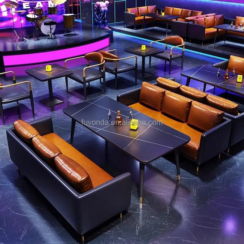 Luxury Booth Sofa Pu Leather Modern Vip Strip Night Club Bar Furniture Lounge Ktv Bar Sofa
