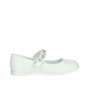 Zapatos Planos Gaelle Junior Blancos Tipo Mary Jane para Niñas con Correa de Pedrería - Product Image 4