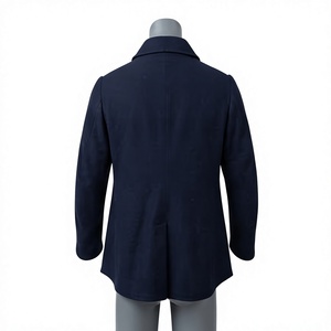 Factory Manufacturing <b>Woolen</b> Fabric Dark Blue High Quality Handmade Embroidery Sack Coats for Men's - Product Image 5