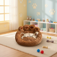 Lit pour chien et chat pliable, durable, design classique et tendance, toutes saisons, chaud, en peluche, confortable, motif à carreaux, pour petits et grands chiens