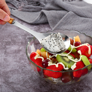 Mới Đến Tre Thực Xử Lý Phục Vụ Muỗng Gỗ Máy Chủ Salad Muỗng - Product Image 3