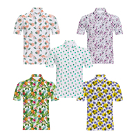 Polo de golf haute performance en polyester et élasthanne à séchage rapide, imprimé par sublimation, avec logo personnalisé