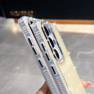 Ultra lusso Bling strass con diamanti IMD custodia in cristallo TPU ragazze Cover posteriore per <span class=keywords><strong>Samsung</strong></span> A16 S25 per iPhone 16 custodie - Product Image 4
