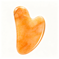 Planche de Guasha en Jaspe Jaune, Pierre de Guasha en Citrine, Outils de Massage en Cristal en Forme de Cœur pour le Drainage Lymphatique et la Sculpture Corporelle