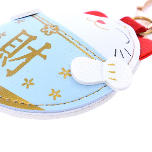 Porte-clés Maneki Neko Chat porte-bonheur de dessin animé en cuir PU mignon, breloque de sac, accessoire pour <span class=keywords><strong>voiture</strong></span>, sac et téléphone, cadeau pour <span class=keywords><strong>ami</strong></span> - Product Image 5