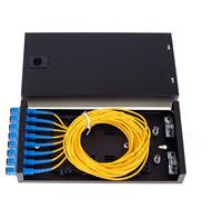 Liu baja hitam dingin digulung SC FC 8-Core Panel Patch serat optik terpasang di dinding/tipe meja untuk peralatan serat jaringan FTTH FTTX