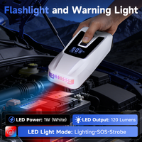 ODM Démarreur de voiture 4 en 1, booster, compresseur d'air, gonfleur de pneus, lampe torche LED, batterie externe 12000mAh pour voitures essence/diesel