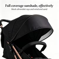 Poussette haute pour bébé avec rotation à 360°, auvent imprimé trèfle doré et design pliable pour tout-petits
