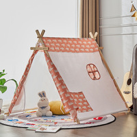Tente de jeu pour enfants avec motif hibou, fenêtre avant, poche latérale, intérieur/extérieur, 110*110*110, château pour enfants, aire de jeux