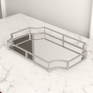 Bandeja de almacenamiento de metal para servir, espejo de hierro rústico de lujo, Rectangular, moderno y decorativo - Product Image 2