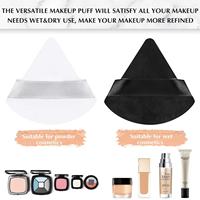 Éponge à maquillage triangulaire en gros, mini houppette pour le visage, éponge douce en coton pour poudre, houppette de maquillage lavable en velours