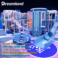 Équipement de terrain de jeux intérieur sur le thème de la neige personnalisé, toboggans multi-niveaux, parcours de cordes, trampoline pour centre commercial FEC