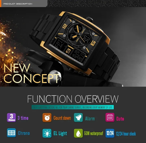Montre numérique sportive de luxe <span class=keywords><strong>SKMEI</strong></span> <span class=keywords><strong>1274</strong></span> pour hommes, étanche, affichage LED, montre à quartz électronique pour hommes, montre-bracelet, Relogio Masculino - Product Image 4