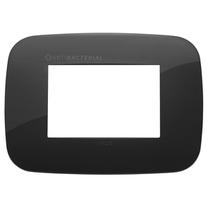 Vimar Antibacterial Black <b>Wall</b> <b>Plate</b> 12.2x9 Cm Switch Cover - Product Image 1