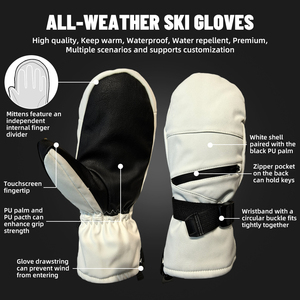 Gants de ski et de snowboard unisexes, chauffants, à doigts séparés, imperméables, coupe-vent, respirants, à écran tactile, régulation thermique, OEM/ODM - Product Image 2